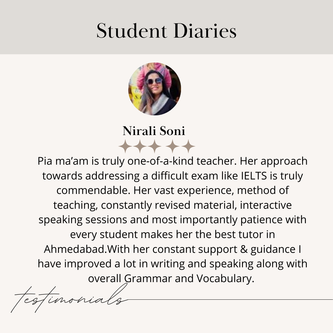 Nirali Soni testimonial